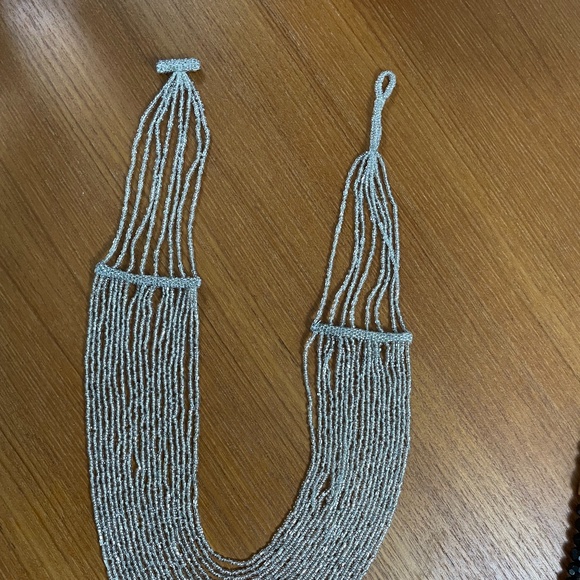 Beautiful Long Multi-Strand Clear Beaded Necklace - Picture 2 of 10